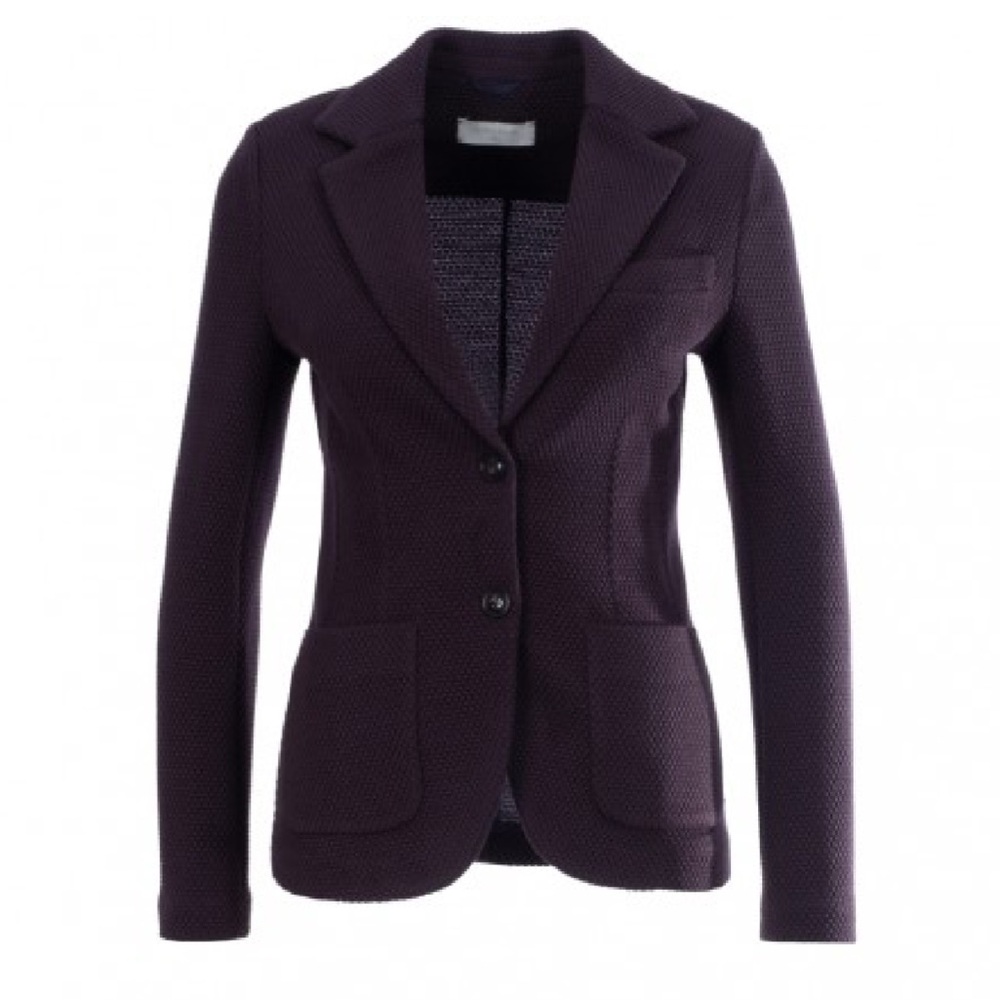Circolo 1901 honeycomb dark purple knit wool blazer Italy 38